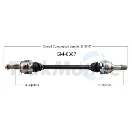 Surtrack Axle Cv Axle Shaft, Gm-8387 GM-8387